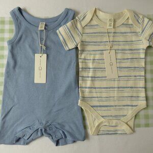 NWT Colored Organics Onesie & Romper Set, Size 3-6 Months